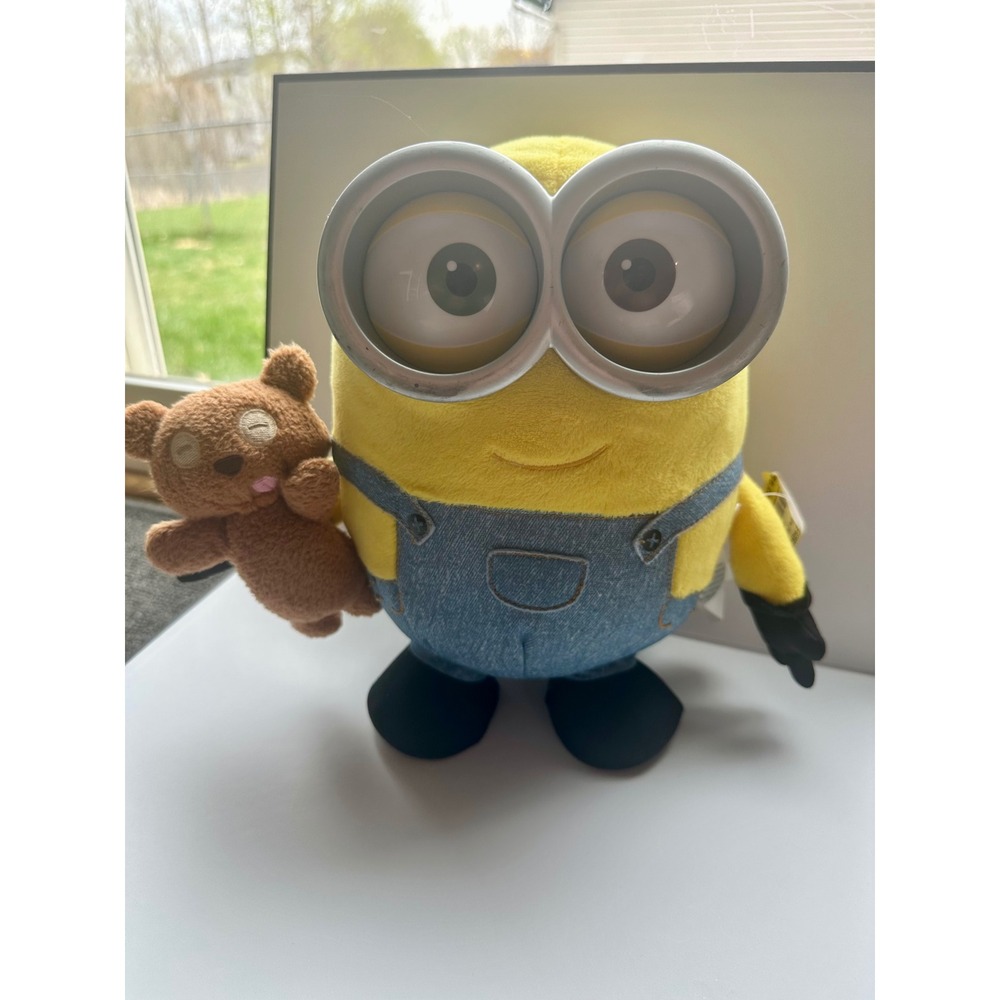 Minions Illumination Bob Plush with Teddy Bear Tim Despicable Me Yellow Toy